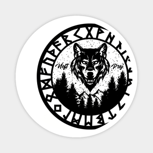 Runic Wolf & Forest Magnet